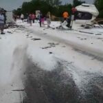 Cabine se desprende de caminhão e três pessoas vão parar no hospital em acidente na BR-163