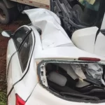 Carro é esmagado em acidente com caminhão e 4 pessoas morrem em MS, entre elas duas crianças