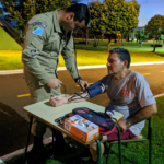 Corpo de Bombeiros de Sidrolândia está realizando um ponto base com a viatura operacional na cidade
