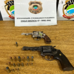 Após cumprimento de dois mandados de busca, Polícia Civil apreende duas armas de fogo, recupera produtos furtados e prende homem em flagrante