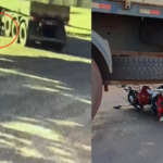Motociclista morre após ser atropelado por carreta no centro de Sidrolândia