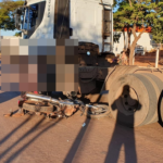 Acidente envolvendo motociclista e cavalo de carreta em Sidrolândia