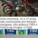 Dois menores de idade são presos em Aquidauana por tráfico de drogas e por não ter CNH
