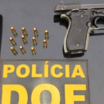 Homem é flagrado com pistola e munições em distrito de Ponta Porã