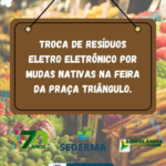 Troca de resíduos eletro eletrônico por mudas nativas na feira da Praça Triângulo