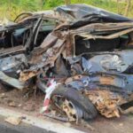Vereador de Goiás sofre grave acidente em Paranaíba durante obra na rodovia e carro fica destruído