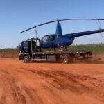 Piloto foge de abordagem de grupamento aéreo e abandona helicóptero em propriedade rural em Naviraí