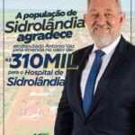 Hospital de Sidrolândia recebe R$ 310 mil reais de emenda do Deputado Estadual Antônio Vaz