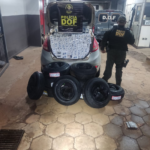 Veículo carregado com cigarros e pneus do Paraguai é apreendido pelo DOF em Sidrolândia