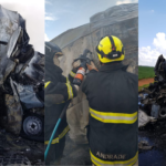 Engavetamento em ‘pare e siga’ mata motorista de van carbonizado na MS-306 em Chapadão do Sul