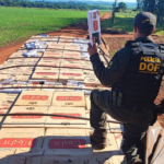 Carga milionária de cigarros ilegais é apreendida pelo DOF no Assentamento Itamarati