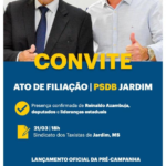 Ex-governador Reinaldo Azambuja vem a Jardim para o lançamento da pré-candidatura de Guga