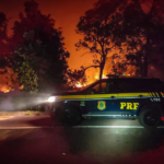 PRF monitora queimadas em áreas próximas a rodovias federais na região do Pantanal (MS)