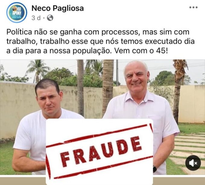Neco Pagliosa tenta retirar matéria sobre seu Plano de Governo Fraudulento e perde na justiça