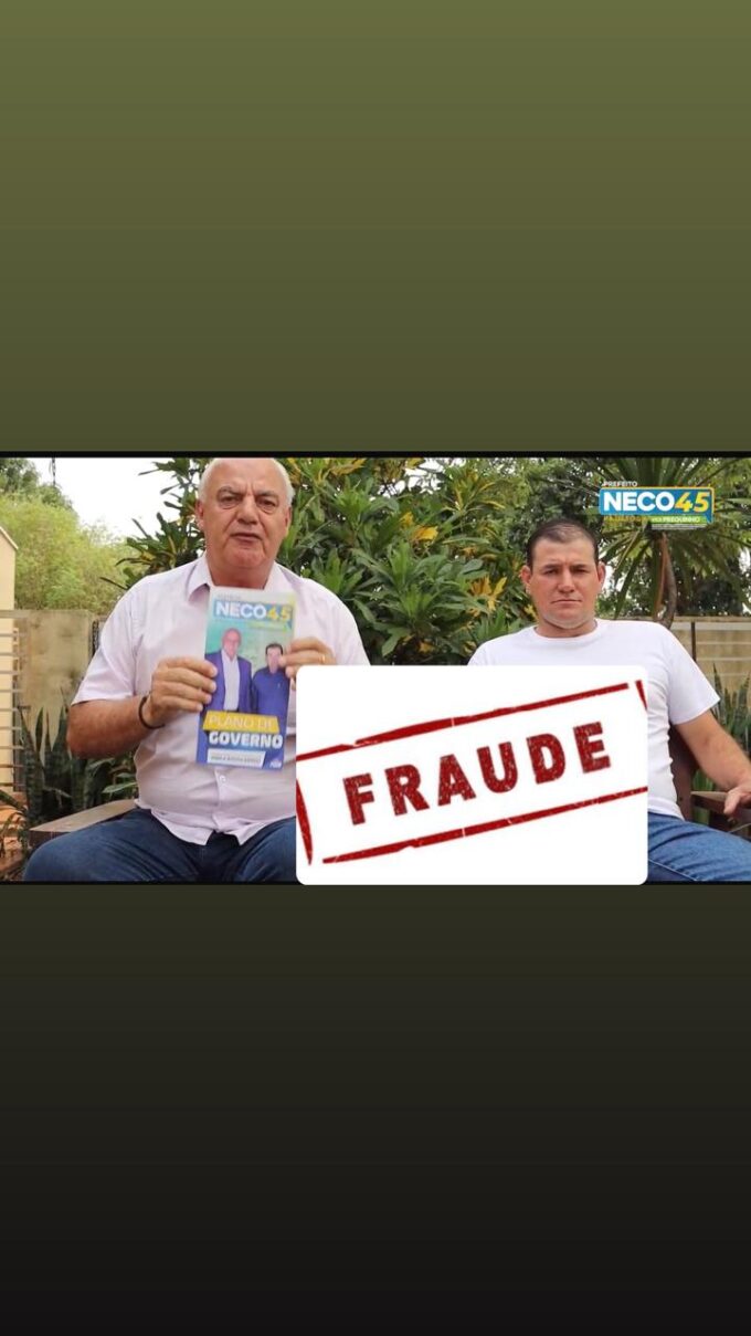PROMOTORIA ELEITORAL PEDE CONDENAÇÃO DE NECO E PREGUINHO POR PLANO DE GOVERNO FRAUDULENTO