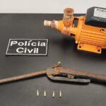 Polícia Civil recupera bomba d’água furtada e prende suspeito por porte ilegal de arma de fogo