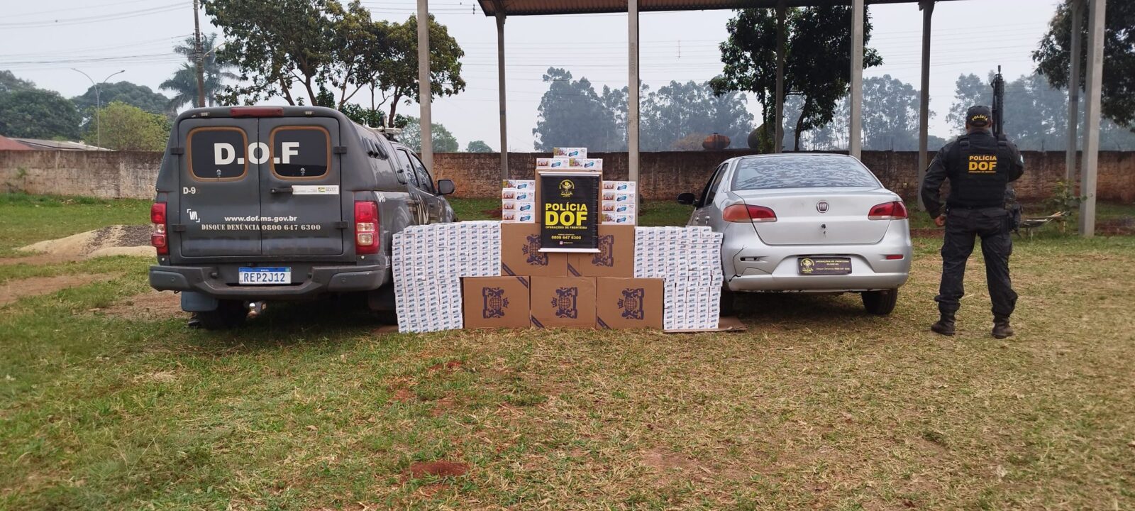 Veículo com cigarro contrabandeado do Paraguai é apreendido pelo DOF em Ponta Porã