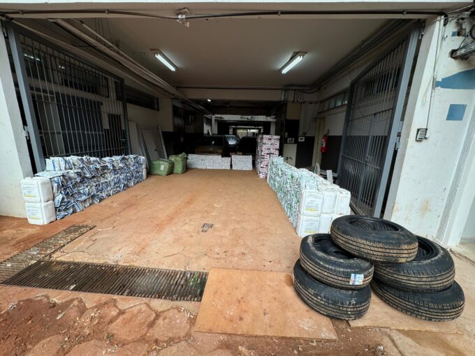 Ação conjunta do DOF com o Batalhão de Choque da PMMS resulta em apreensão milionária de produtos contrabandeados em Campo Grande