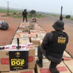 Carga milionária de cigarros em carreta roubada no Paraná é apreendida pelo DOF em Itaquiraí