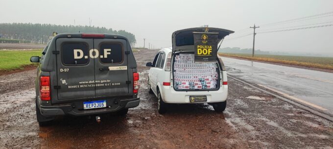 Veículo que seguia para Bataguassu carregado com cigarros ilegais é apreendido pelo DOF em Aral Moreira