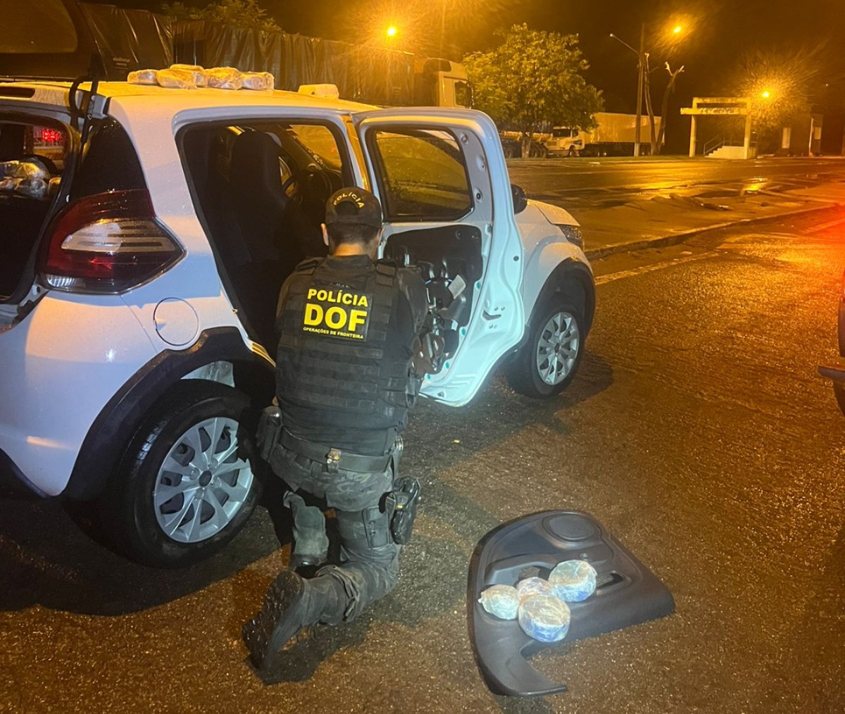 DOF apreende drogas em compartimentos ocultos em carro que seguia para São Paulo