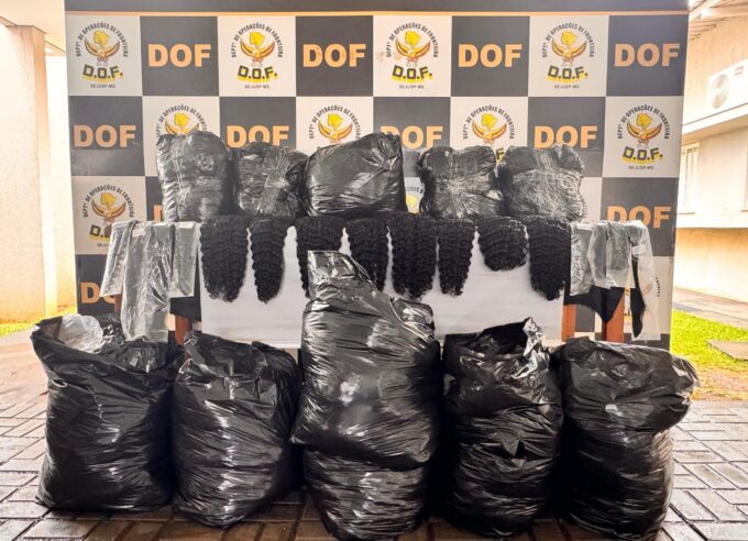 DOF apreende mais de cem quilos de cabelo humano em Maracaju