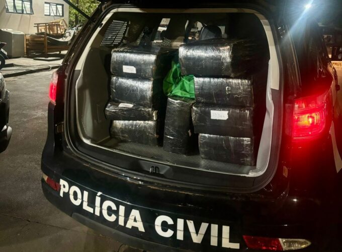 Polícia Civil apreende 250kg de maconha e prende suspeito em flagrante em Naviraí