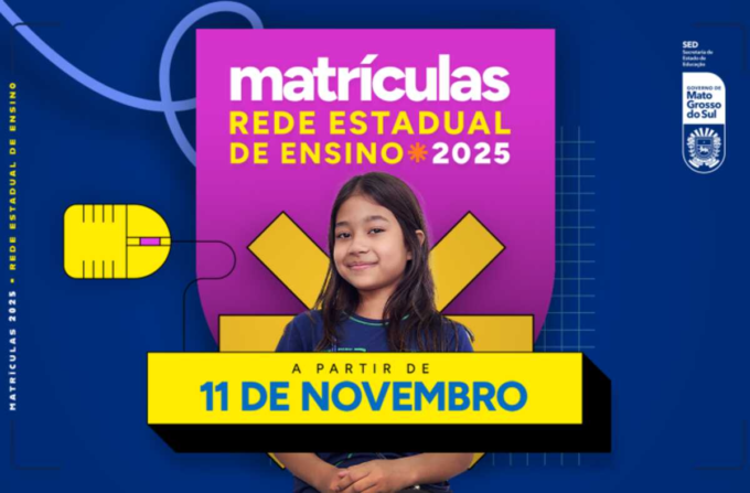 Pré-matrículas das escolas estaduais de MS começa nesta segunda-feira