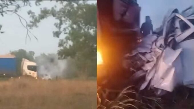 Batida frontal entre carro e carreta deixa feridos na BR-262