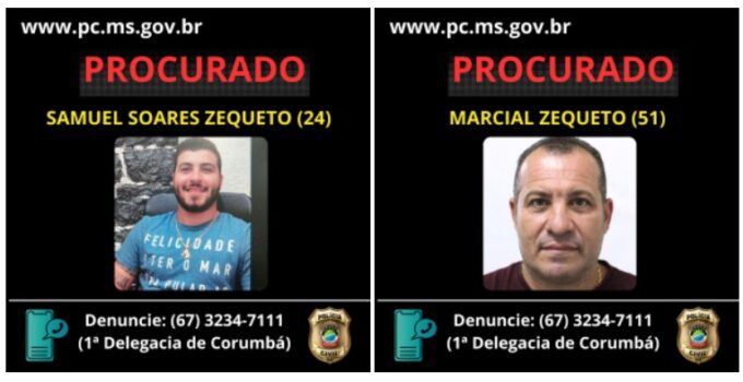 Polícia Civil pede apoio da população para localizar autores de duplo homicídio ocorrido em Corumbá