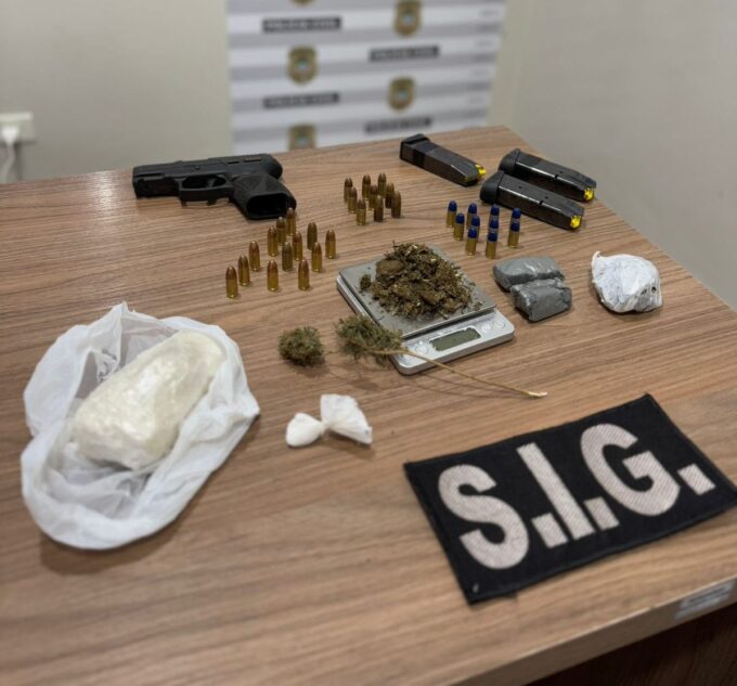 Polícia Civil prende em flagrante homem por tráfico de drogas e porte ilegal de arma de fogo em Chapadão do Sul