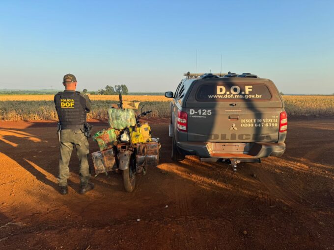 Paraguaio é preso pelo DOF com mais de 150 quilos de drogas em moto