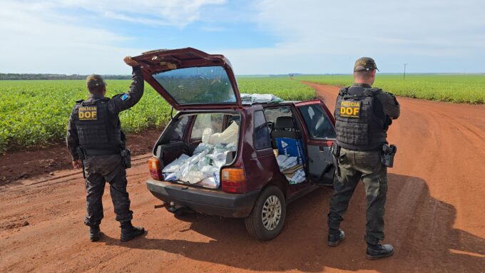 Veículo carregado com 400 quilos de agrotóxicos e pneus ilegais é apreendido pelo DOF em Maracaju