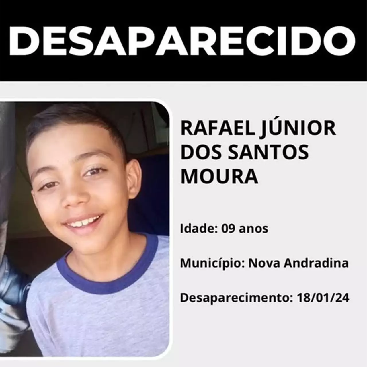 Polícia faz buscas por criança que desapareceu de casa na madrugada