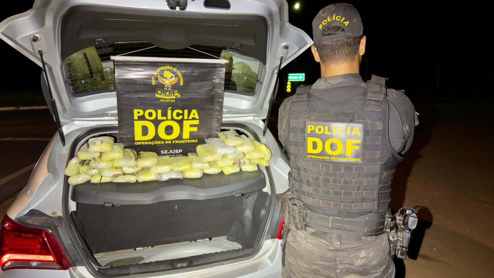 Homem que seguia para São Paulo com haxixe em veículo furtado é preso pelo DOF em Ponta Porã