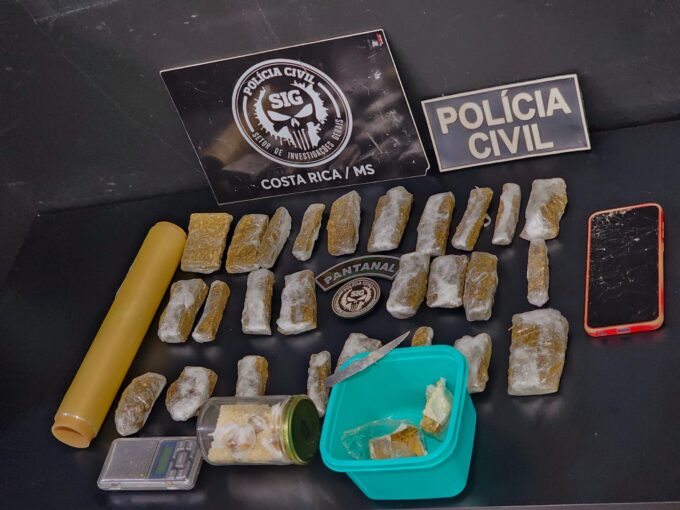 Polícia Civil prende indivíduo em flagrante por tráfico de drogas em Costa Rica