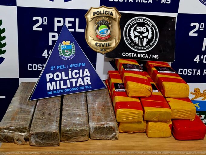 Polícias Civil e Militar prendem dois homens por tráfico de drogas em Costa Rica