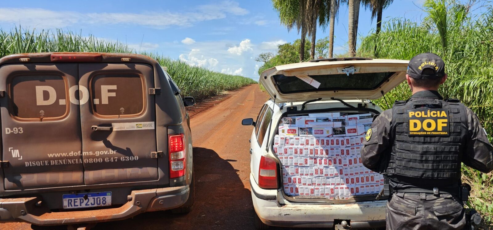 Veículo carregado com produtos ilegais é localizado em mata e apreendido pelo DOF no município de Maracaju