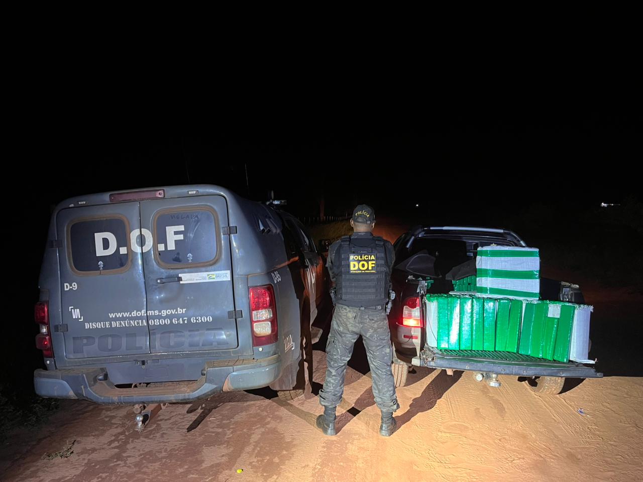 Veículo com mais de 800 quilos de drogas é apreendido pelo DOF em Tacuru