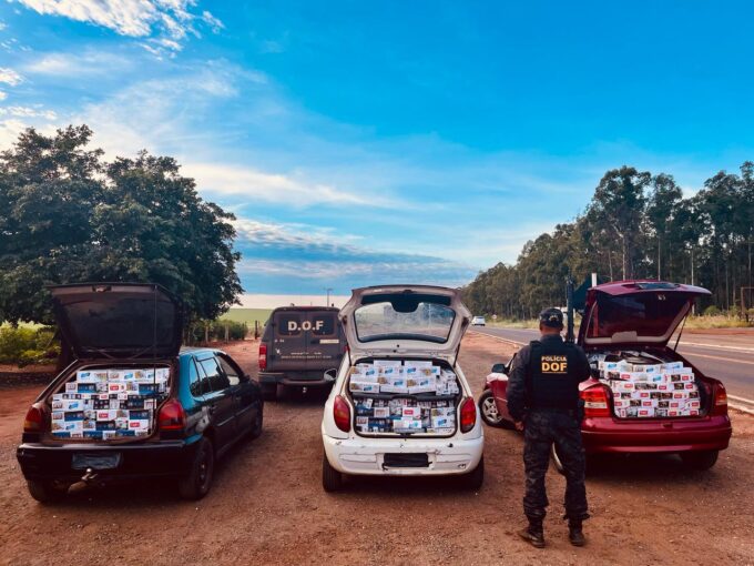 Veículos carregados com produtos ilegais são apreendidos pelo DOF em Ponta Porã