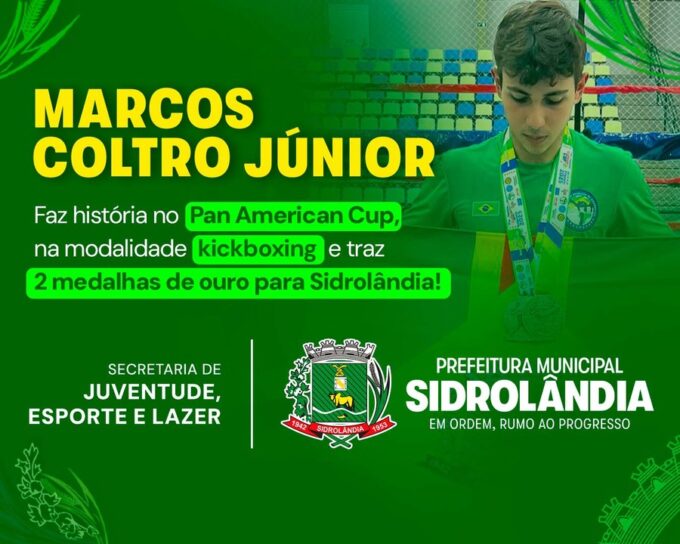 Atleta de kickboxing, Marcos Coltro Júnior, traz 2 medalhas de ouro para Sidrolândia