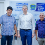 Reunião entre prefeito Rodrigo Basso e Secretário Jaime Elias Verruck discute pavimentação para escoamento de produção do Frigorífico Balbinos