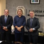 Delegado-Geral da Polícia Civil recebe Deputado Caravina e a Prefeita de Bataguassu Wanderléia, para tratar de temas relacionados à segurança pública