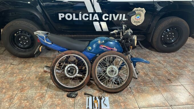 Motocicleta furtada é recuperada  e suspeito preso pela Polícia Civil em Nova Andradina
