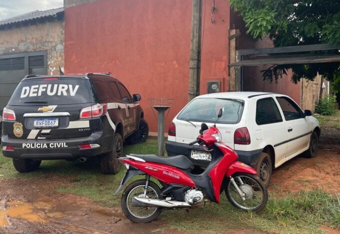 Polícia Civil identifica suspeito de furto e recupera carro e motocicleta em residência na Capital