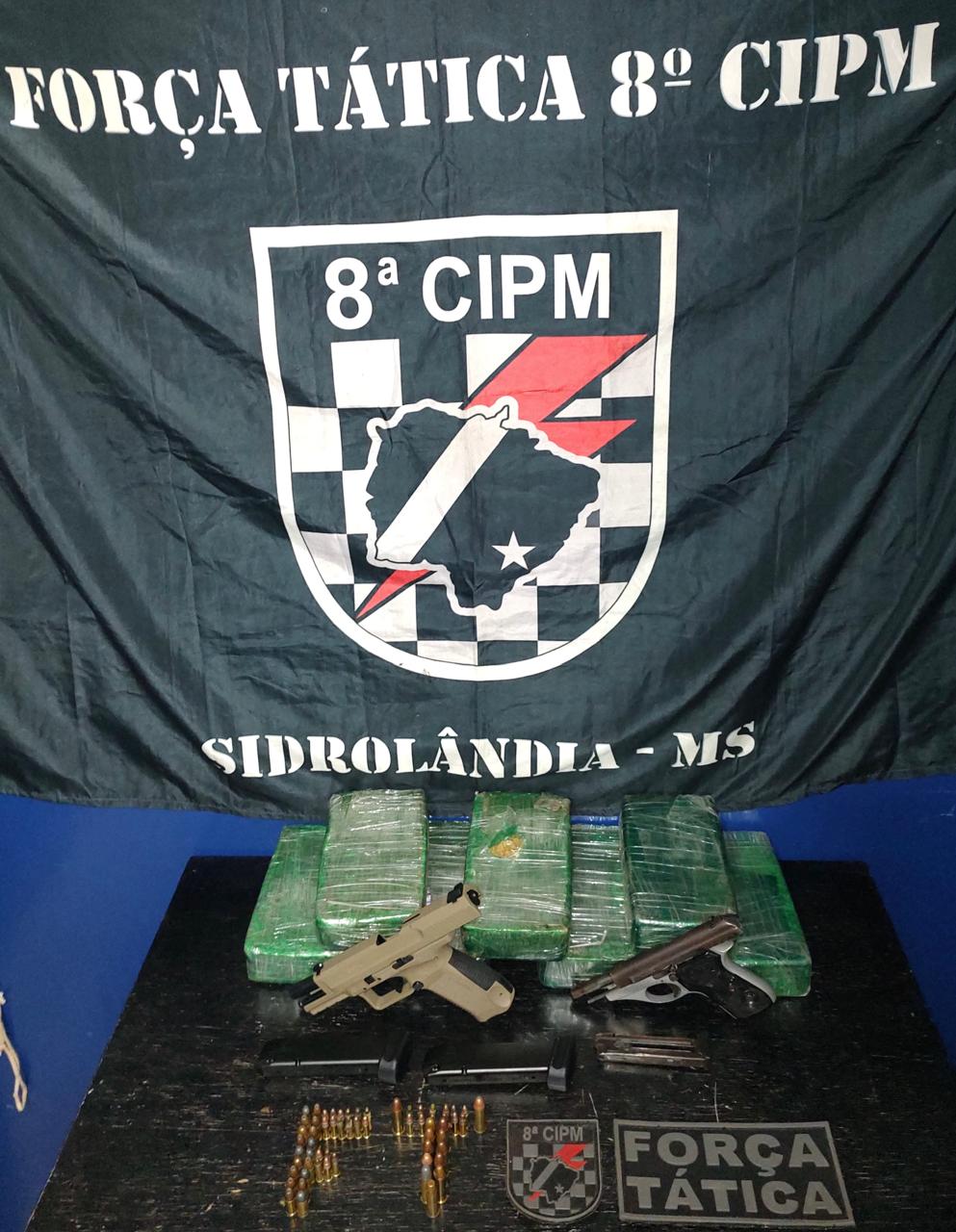 Ação da Força Tática resulta em prisão e apreensão de drogas e armas em Sidrolândia