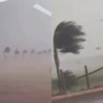 Temporal assusta moradores de Sidrolândia e ventania derruba poste (vídeo)