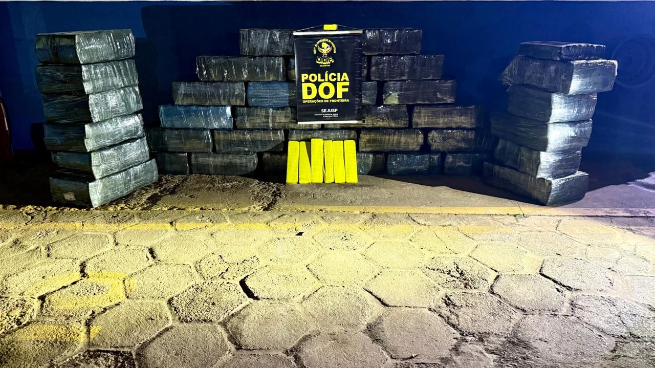 Ação conjunta entre DOF, CGPA e PM resulta na recuperação de carro furtado com mais de 1,2 tonelada de drogas