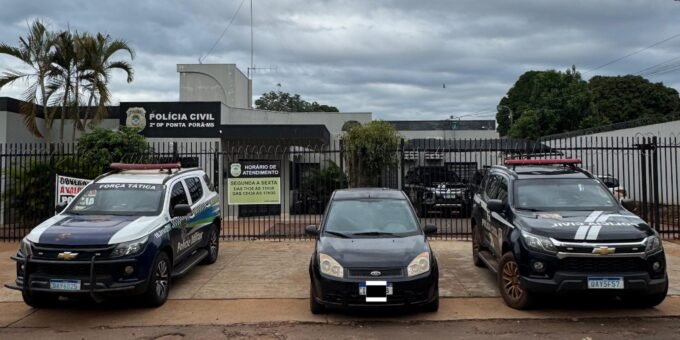 Em Ponta Porã, Polícias Civil e Militar recuperam veículo furtado e prendem um homem por receptação em Dourados