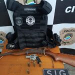 Polícia Civil apreende armas de fogo e prende suspeito após investigação sobre lesão corporal grave em Anaurilândia